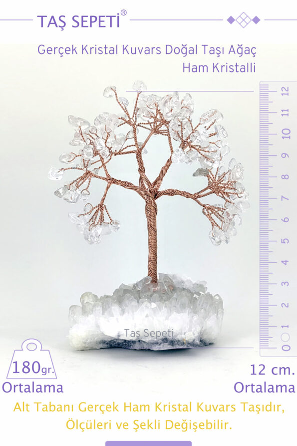 Gerçek Kristal Kuvars Doğal Taşı Ağaç Ham Kristalli (1)