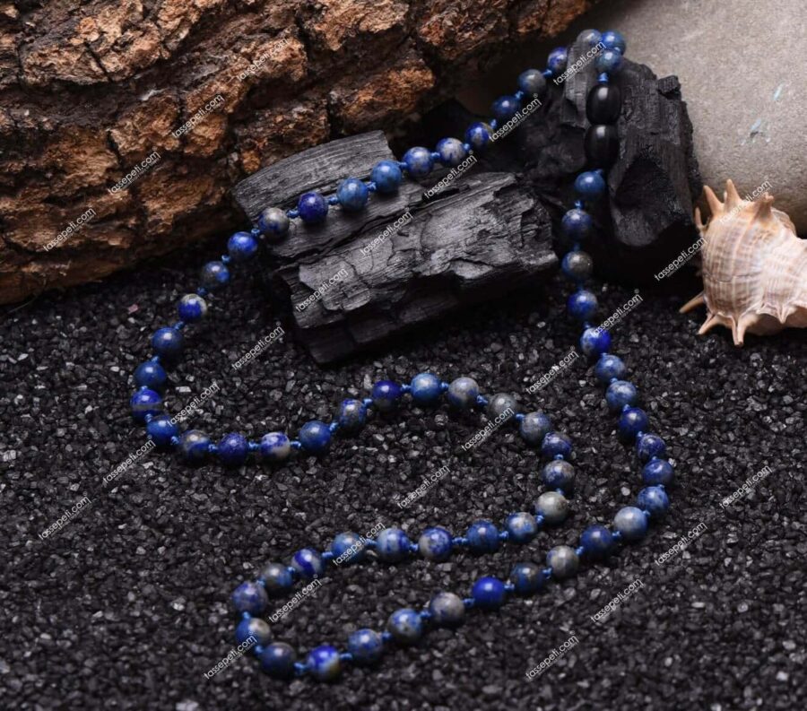 lapis lazuli doğal taş erkek kolye