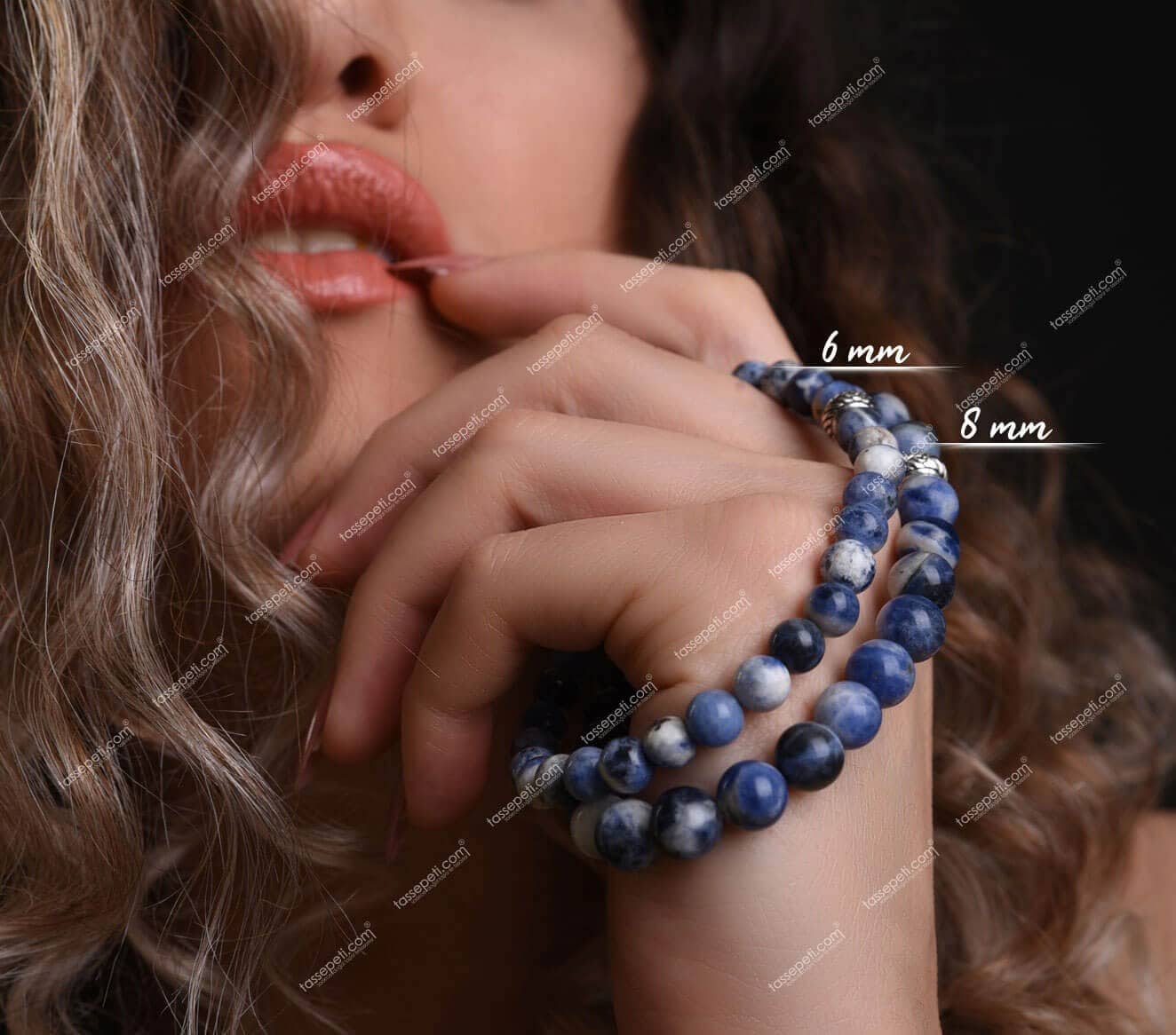 sodalit doğal taş kadın bileklik