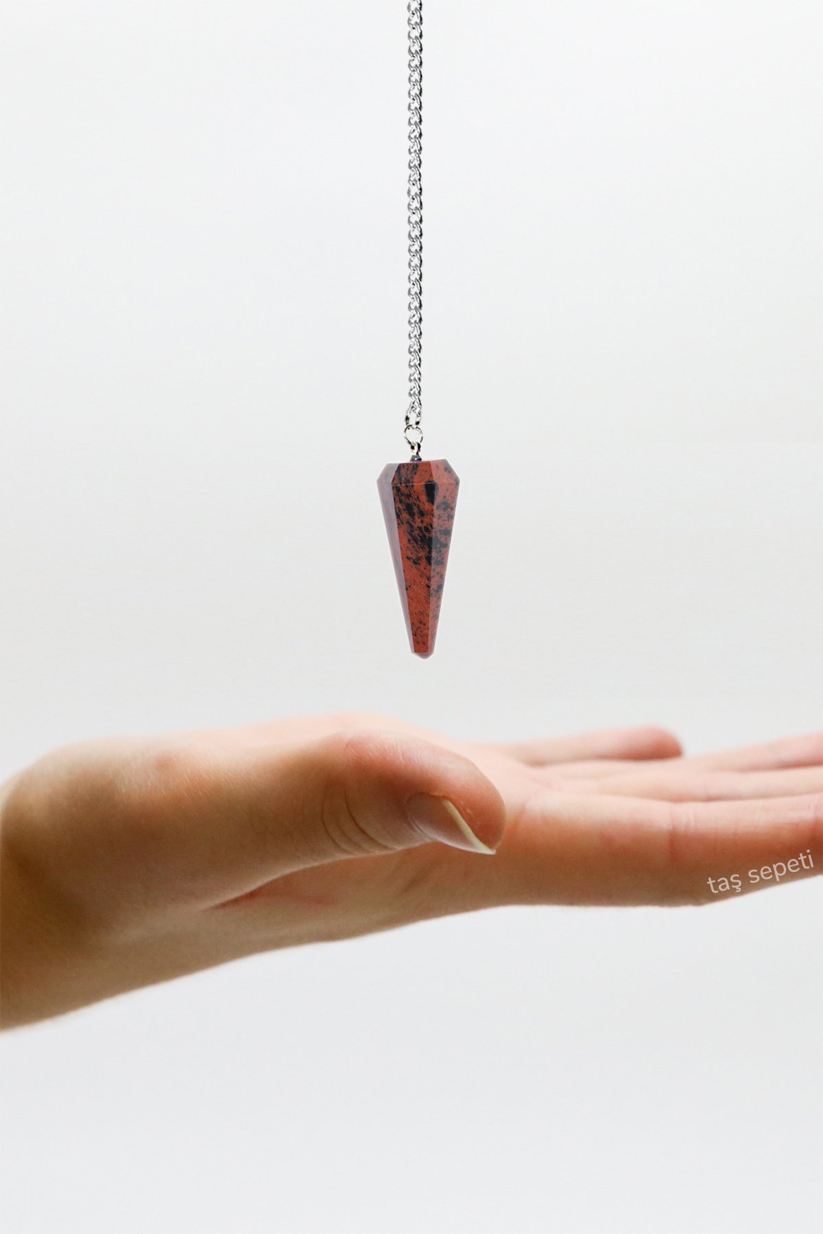 Taş Sepeti® | Maun Obsidyen Doğal Taşı Mahogany Pandül Sarkaç