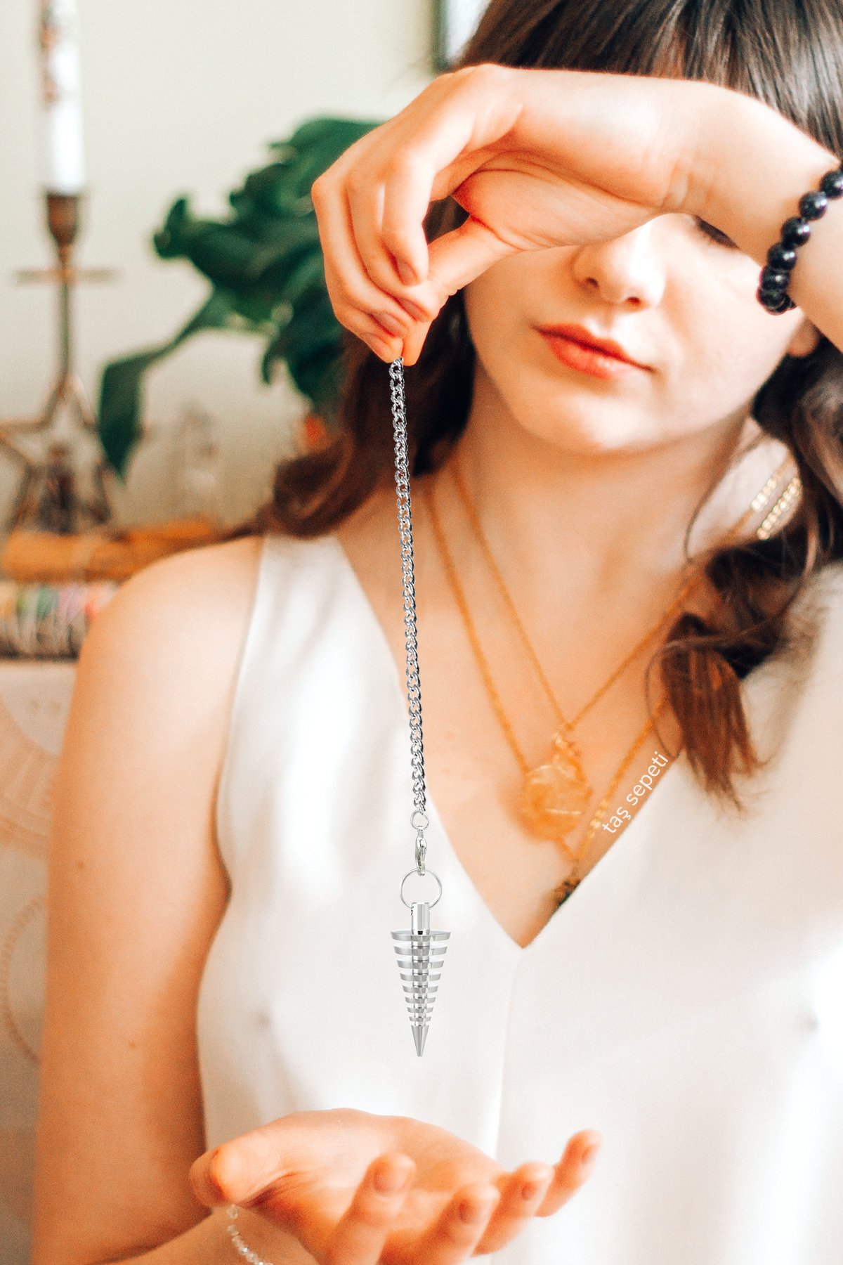 Beyaz Pirinç Helezon Sarkaç Enerji Çalışmalarına Özel Radyestezi Pandül