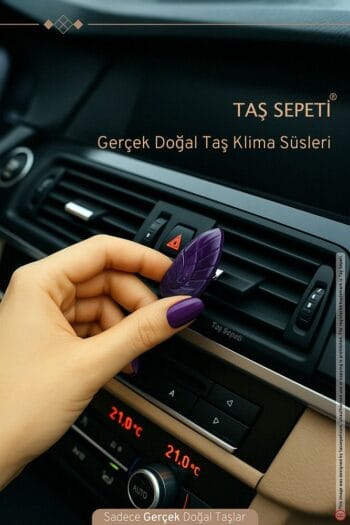 Araba Klima Süsü Gerçek Doğal Taş Ametist Kanat Mor Torpido Aksesuar İç Süs Dekoratif Klipsli Süs