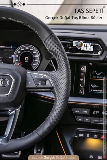 Araba Klima Süsü Audimi Seviyorum I Love My Audi 7 Çakra Taşları Auto Serisi Torpido Süsü